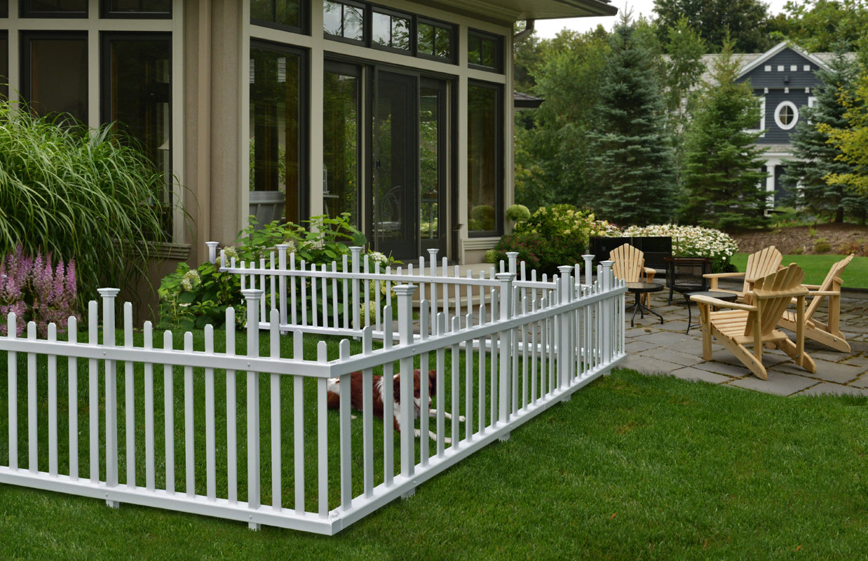 Zippity Outdoor Products 30 in. x 58 in. Madison No Dig Vinyl Picket